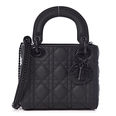 dior lady dior ultra black mini black silver|Lady Dior cannage bag.